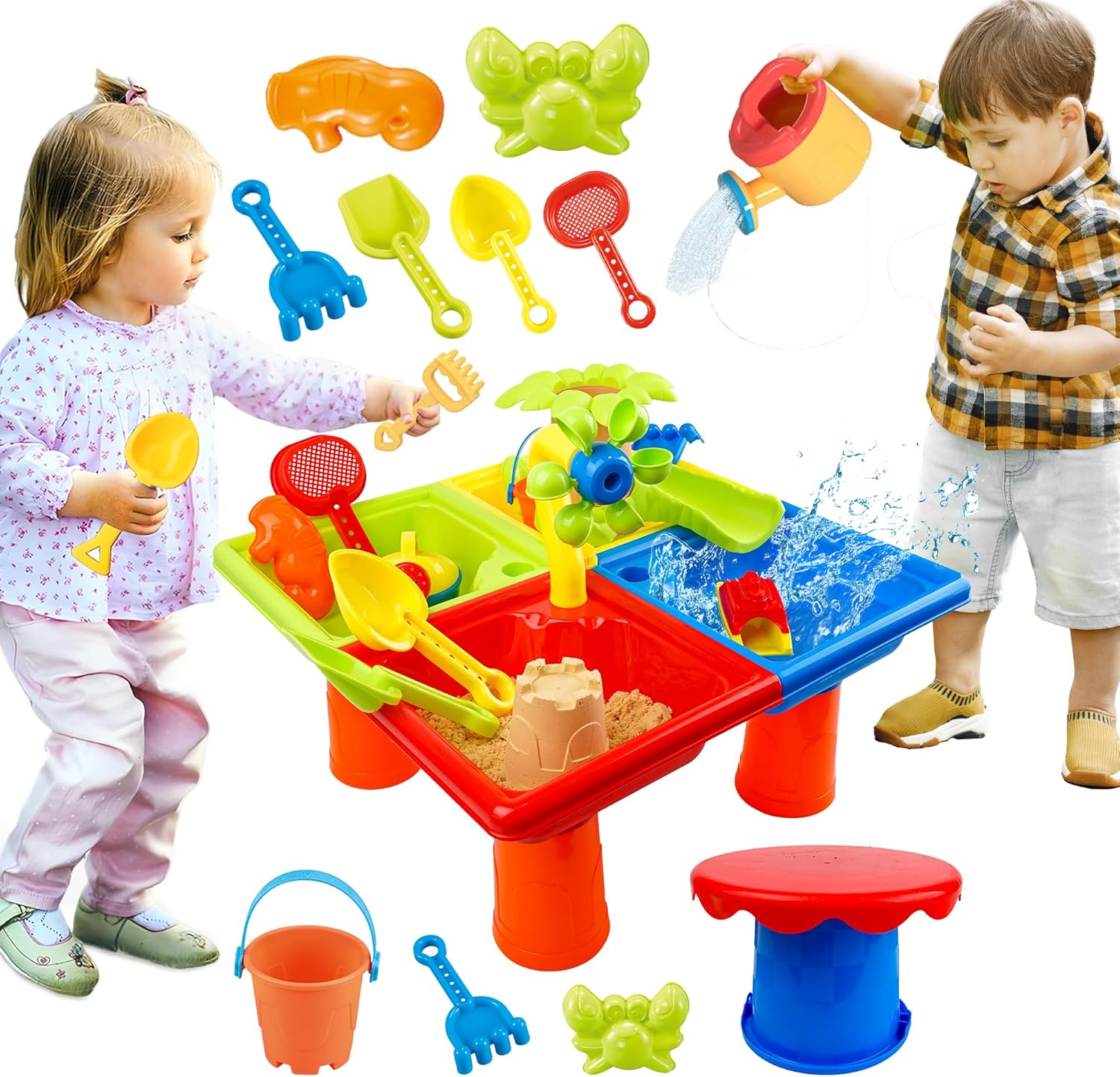 Kids Outdoor Water Toys - 25 шт. летний водный стол для