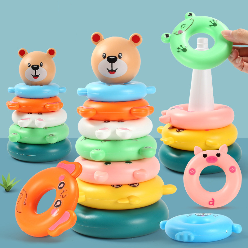 Kids Outdoor Water Toys - Радужная Штабелируемая башня Монтессори, обучающая детская