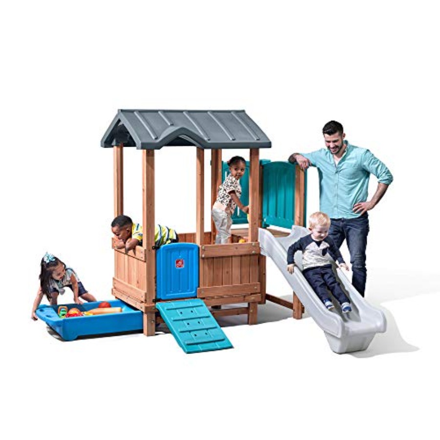 Kids Outdoor Playground - Игровой домик и горка Woodland Adventure,