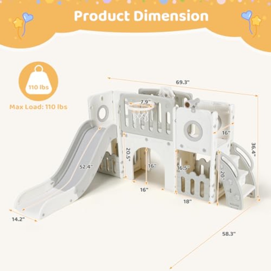 Игровой комплекс 9 в 1 для мал – обзор и цена Kids Outdoor Playground