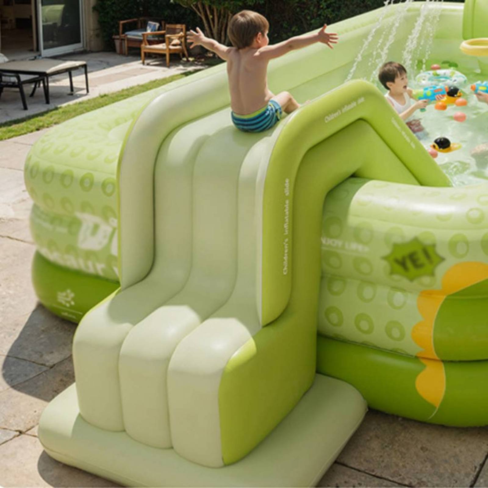 Надувная горка для бассейна, с – обзор и цена Kids Outdoor Water Toys